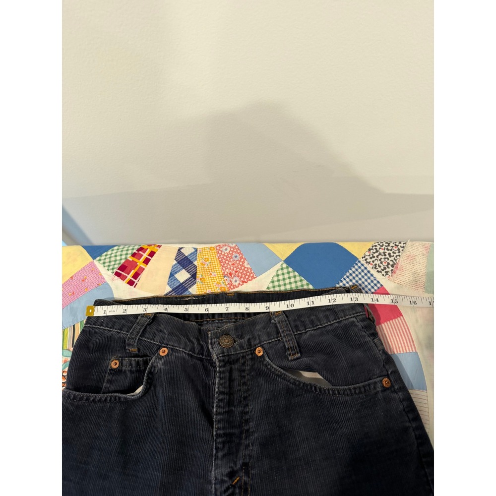 Vintage Levis 716 Student Orange Tab Corduroy Pants Navy Blue Talon 42 Zip 29x32 - Picture 6 of 9